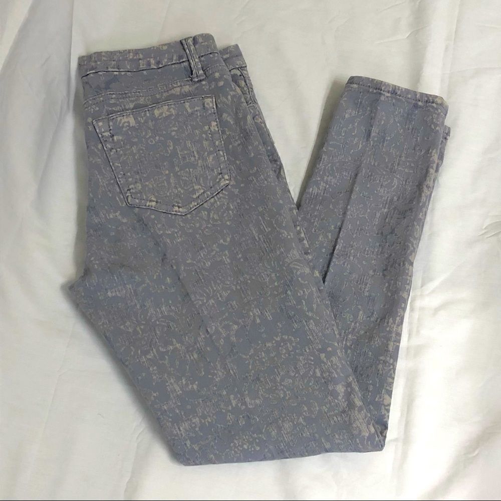 MARCHESA VOYAGE FLOCKED JACQUARD JEANS